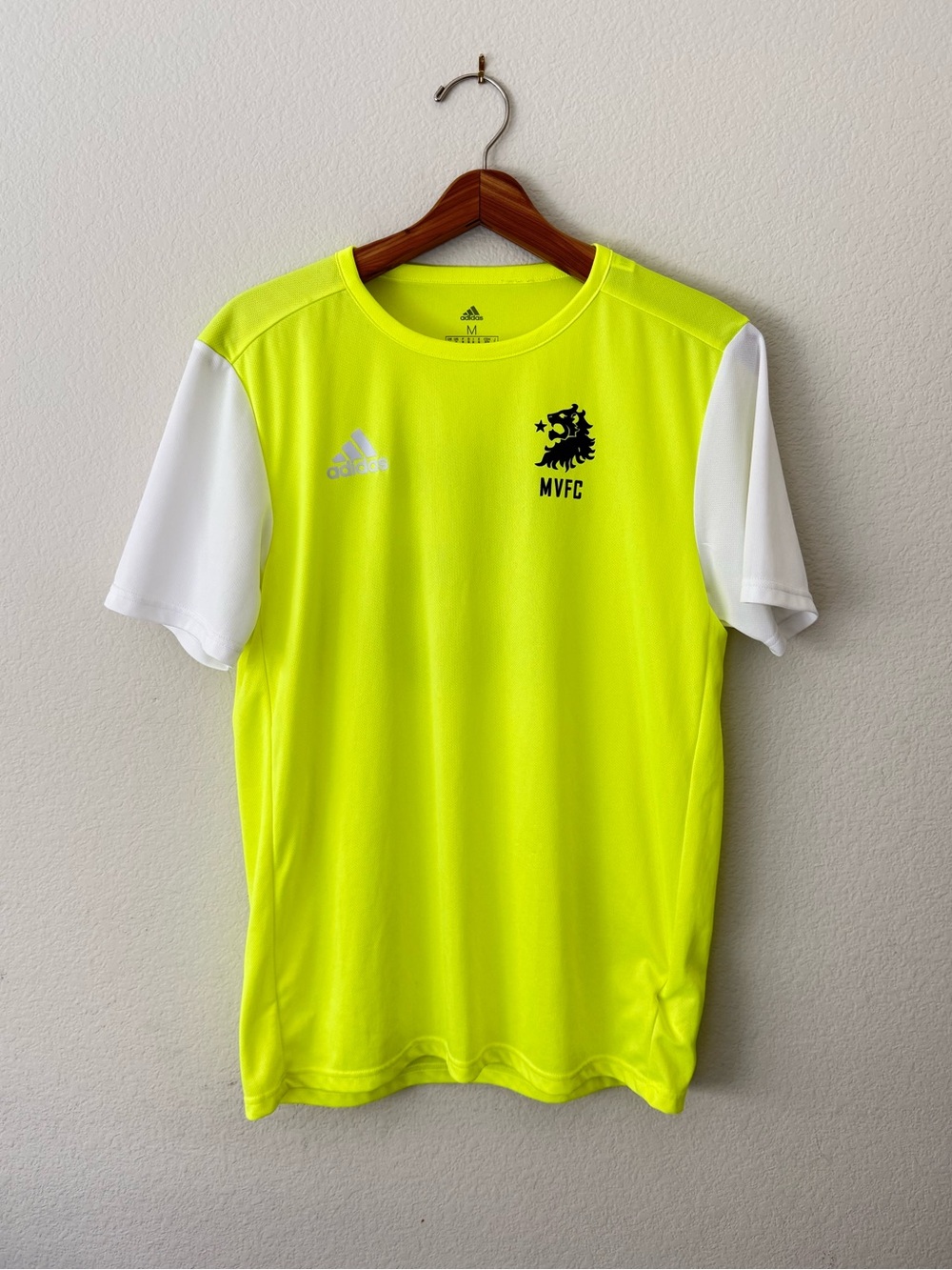 adidas Neon Yellow and White MVFC Performance Shirt